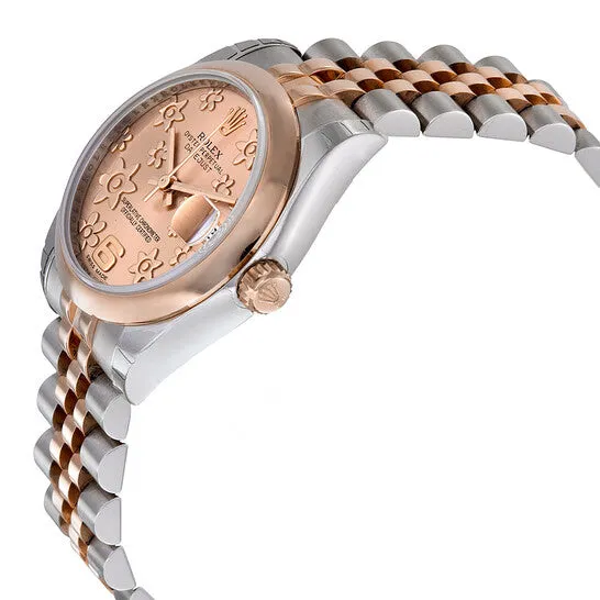 Original Rolex Datejust Lady 31 Pink Raised Floral Motif Dial Stainless Steel and 18K Everose Gold Jubilee Bracelet Automatic Watch 178241PFAJ JMS always Bracelets