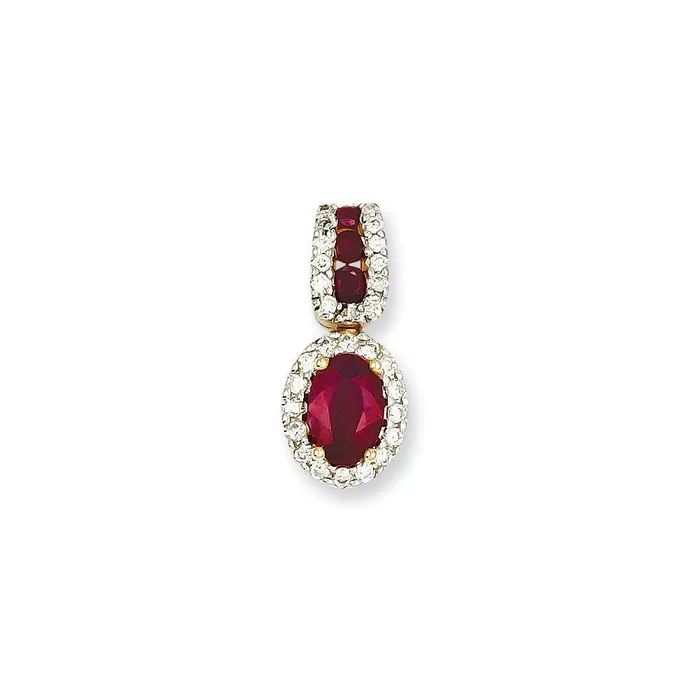 PreStyled Sets 14K Yellow Gold Real Diamond u0026 Ruby Pendant Goldia
