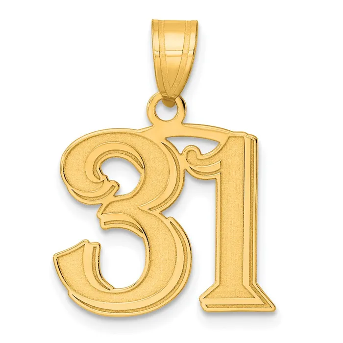 PreStyled Sets Goldia 14k Yellow Gold Polished Etched Number 31 Pendant