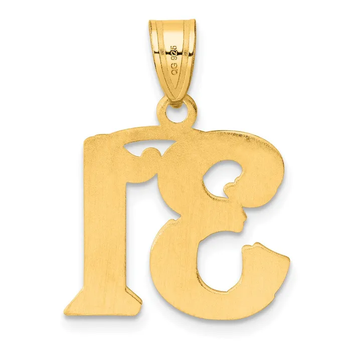 PreStyled Sets Goldia 14k Yellow Gold Polished Etched Number 31 Pendant