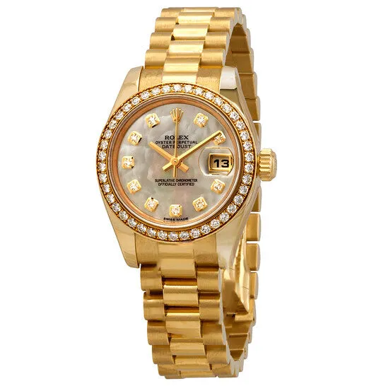 PreStyled Sets Original Rolex LadyDatejust 26 Mother Of Pearl Dial 18K Yellow Gold President Automatic Ladies Watch 179138MDP JMS always PreStyled Sets Original Rolex LadyDatejust 26 Mother Of Pearl Dial 18K Yellow Gold President Automatic Ladies Watch 179138MDP JMS always