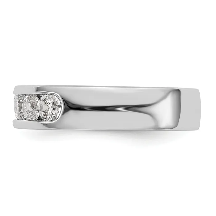 Rings 075ct CZ Solid Real 14K White Gold 5Stone Channel Wedding Band Ring Goldia