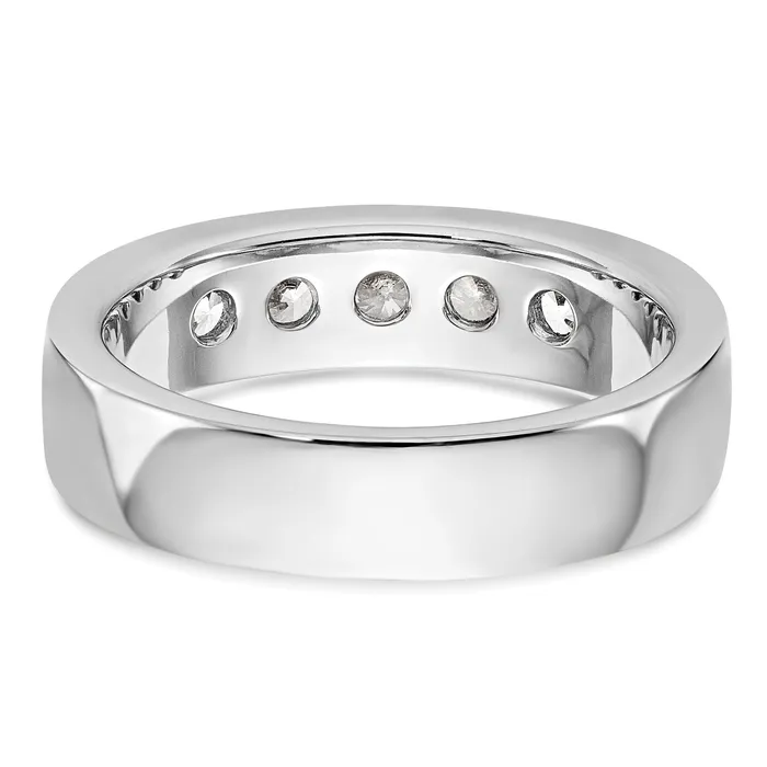 Rings 075ct CZ Solid Real 14K White Gold 5Stone Channel Wedding Band Ring Goldia