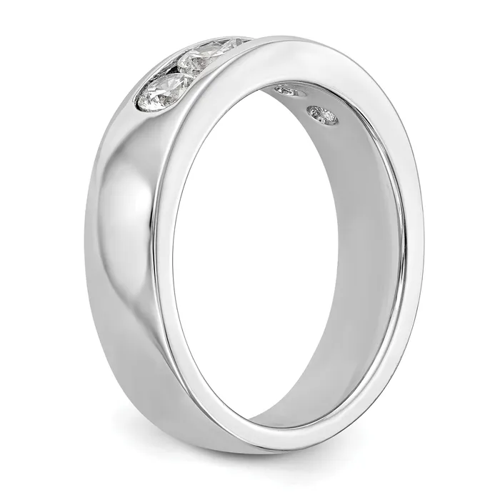 Rings 075ct CZ Solid Real 14K White Gold 5Stone Channel Wedding Band Ring Goldia