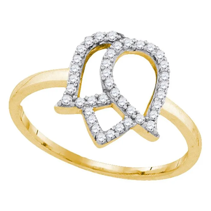 Rings 10k Yellow Gold Round Diamond Tulip Flower Cluster Ring 15 Cttw gndatlanta Rings 10k Yellow Gold Round Diamond Tulip Flower Cluster Ring 15 Cttw gndatlanta