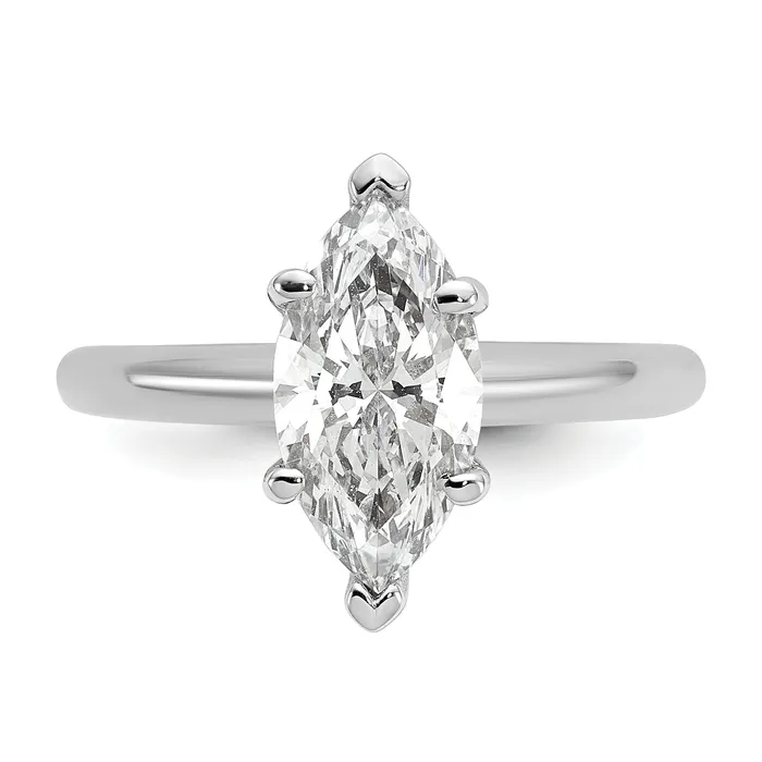 Rings 14k White Gold 2 Ct Lab Grown Diamond VSSI G Marquise Solitare Engagement Ring Goldia