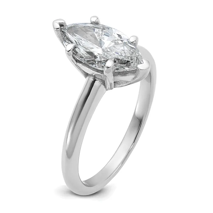 Rings 14k White Gold 2 Ct Lab Grown Diamond VSSI G Marquise Solitare Engagement Ring Goldia
