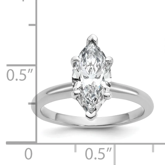 Rings 14k White Gold 2 Ct Lab Grown Diamond VSSI G Marquise Solitare Engagement Ring Goldia