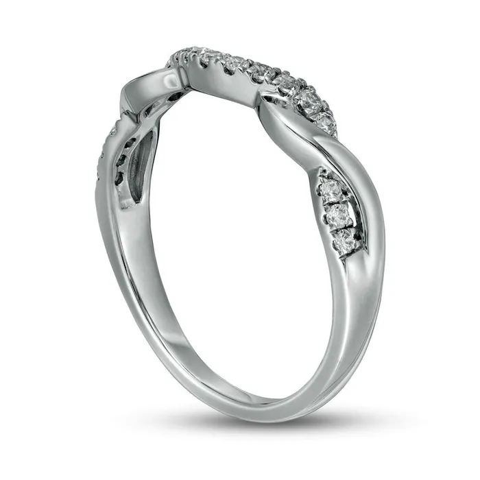 Rings Goldia 020 CT TW Natural Diamond Twist Contour Band in Solid 14K White Gold Rings Goldia 020 CT TW Natural Diamond Twist Contour Band in Solid 14K White Gold