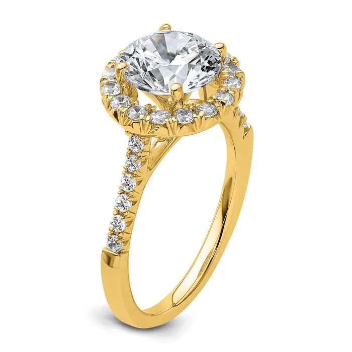 Rings Goldia 14k Yellow Gold Lab Grown Diamond VSSI FGH Halo Engagement Semimount Ring