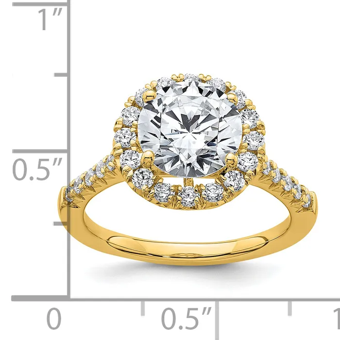 Rings Goldia 14k Yellow Gold Lab Grown Diamond VSSI FGH Halo Engagement Semimount Ring