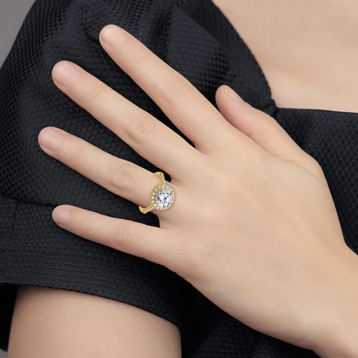Rings Goldia 14k Yellow Gold Lab Grown Diamond VSSI FGH Halo Engagement Semimount Ring