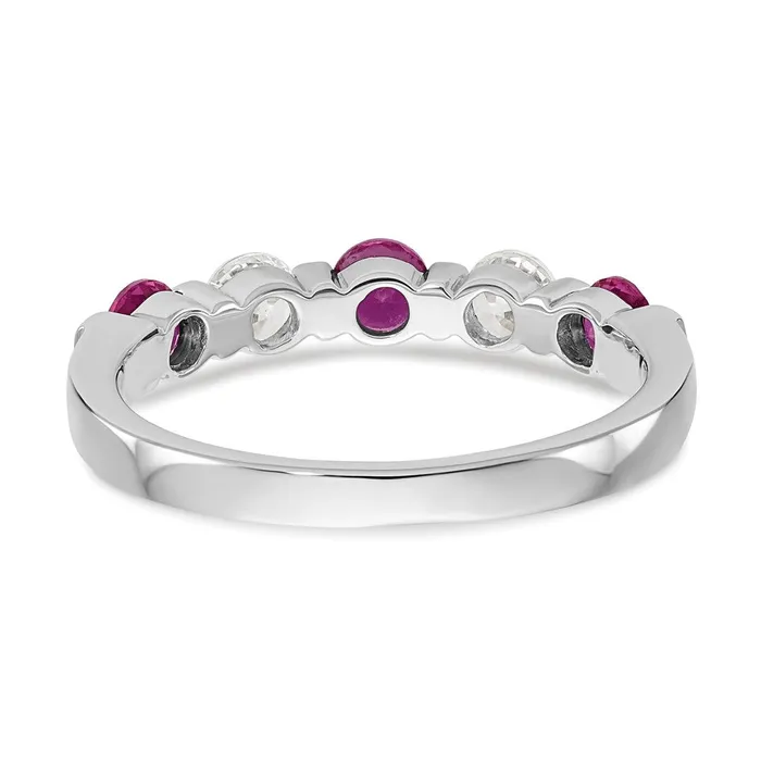 Rings Goldiacom 14k White Gold Real Diamond wRuby Band