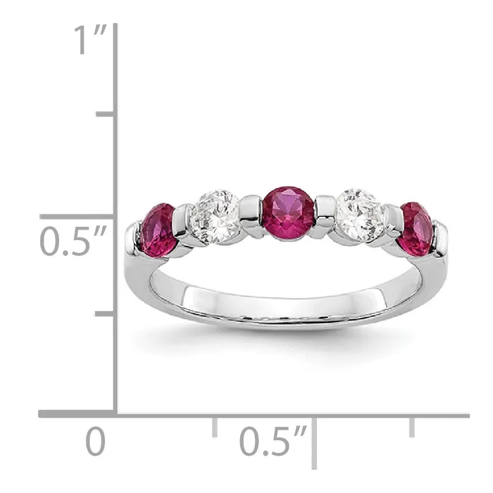Rings Goldiacom 14k White Gold Real Diamond wRuby Band
