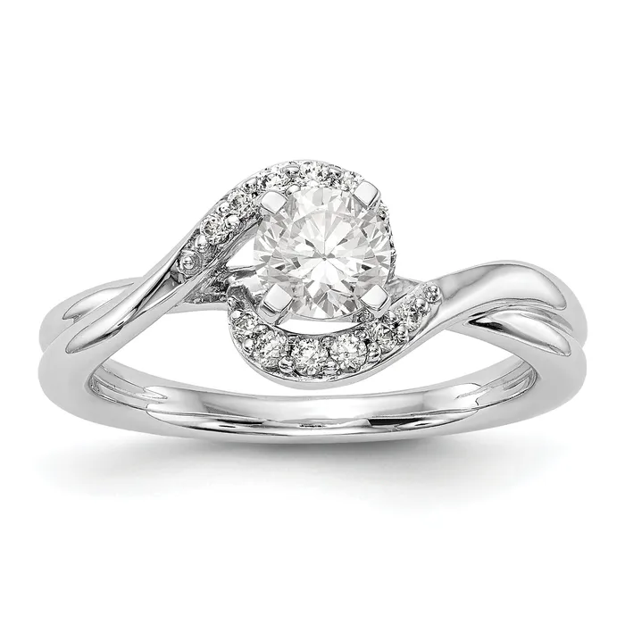 Rings Goldiacom 14kw Peg Set Simulated Diamond By Pass Engagement Ring