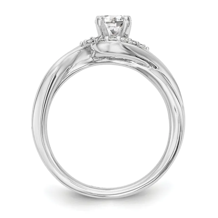 Rings Goldiacom 14kw Peg Set Simulated Diamond By Pass Engagement Ring