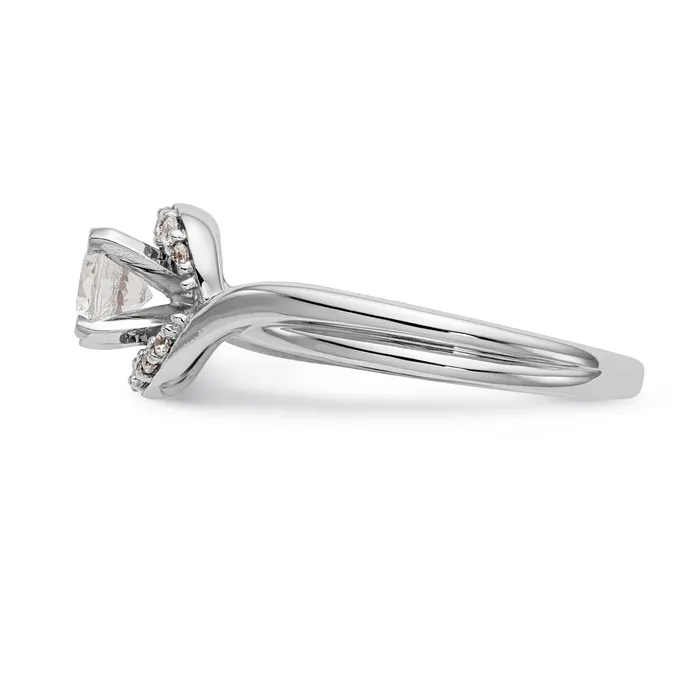 Rings Goldiacom 14kw Peg Set Simulated Diamond By Pass Engagement Ring