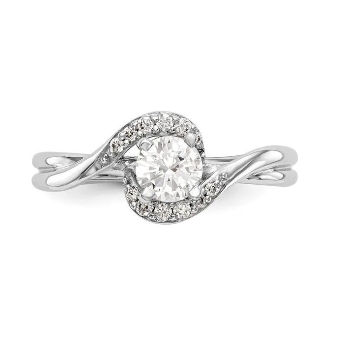Rings Goldiacom 14kw Peg Set Simulated Diamond By Pass Engagement Ring
