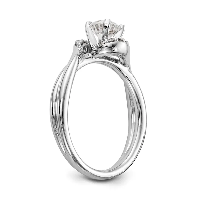 Rings Goldiacom 14kw Peg Set Simulated Diamond By Pass Engagement Ring