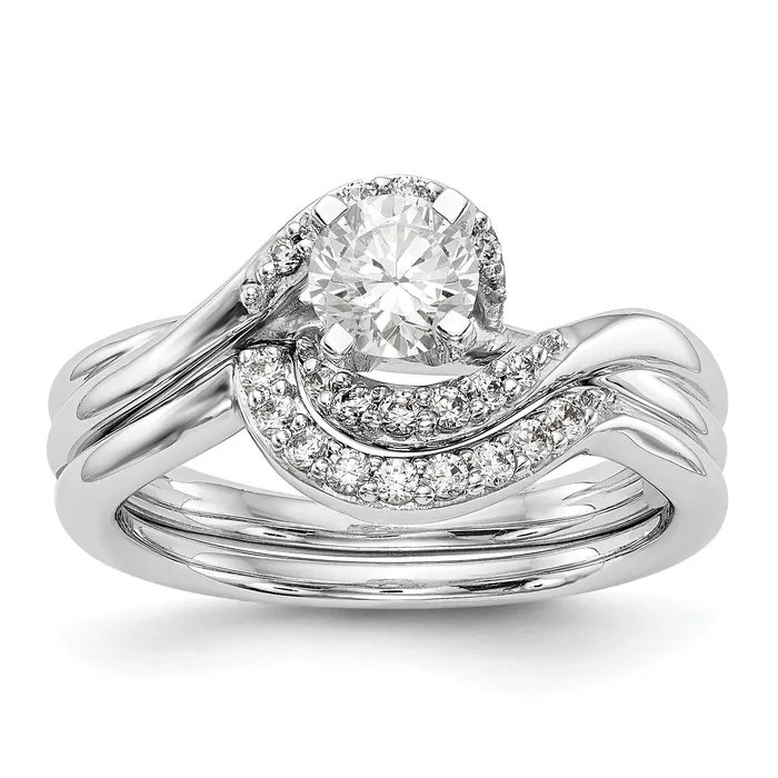 Rings Goldiacom 14kw Peg Set Simulated Diamond By Pass Engagement Ring