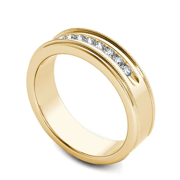Rings Goldia Mens 033 CT TW Natural Diamond Channel Milgrain Wedding Band in Solid 14K Gold Rings Goldia Mens 033 CT TW Natural Diamond Channel Milgrain Wedding Band in Solid 14K Gold