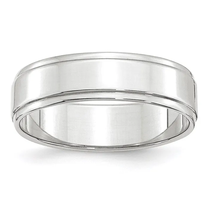 Rings Goldia Solid 10K White Gold 6mm Flat with Step Edge MensWomens Wedding Band Ring Size 65 Rings Goldia Solid 10K White Gold 6mm Flat with Step Edge MensWomens Wedding Band Ring Size 65