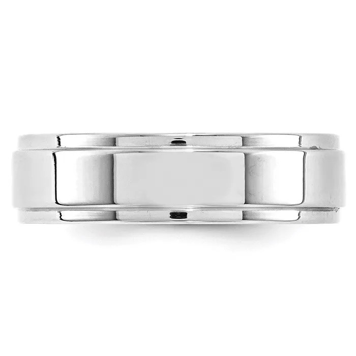 Rings Goldia Solid 10K White Gold 6mm Flat with Step Edge MensWomens Wedding Band Ring Size 7 Rings Goldia Solid 10K White Gold 6mm Flat with Step Edge MensWomens Wedding Band Ring Size 7