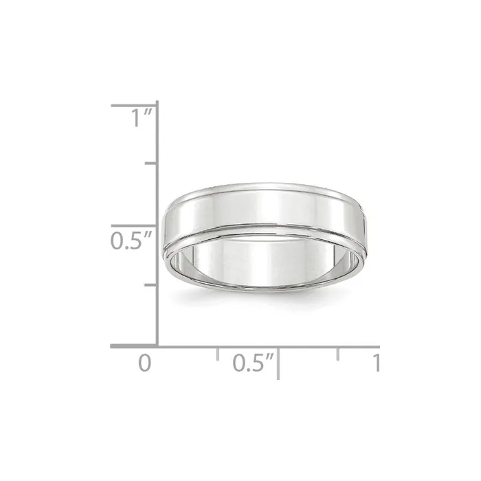 Rings Goldia Solid 10K White Gold 6mm Flat with Step Edge MensWomens Wedding Band Ring Size 7 Rings Goldia Solid 10K White Gold 6mm Flat with Step Edge MensWomens Wedding Band Ring Size 7