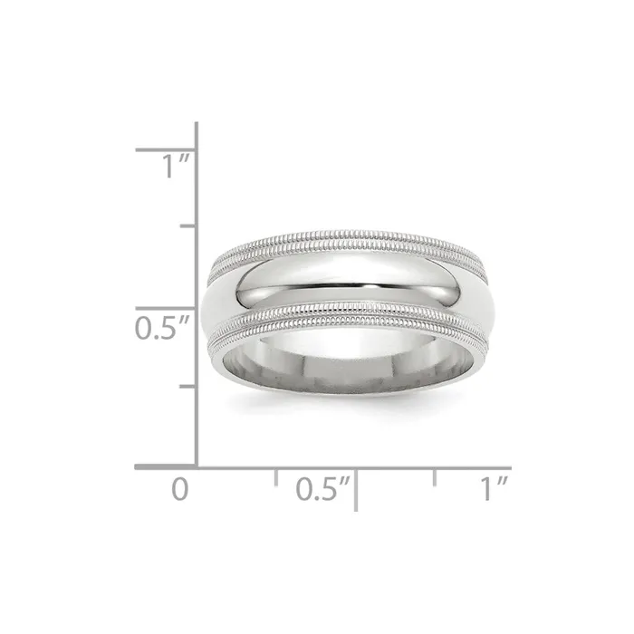 Rings Goldia Solid 10K White Gold 8mm Double Milgrain Comfort Fit MensWomens Wedding Band Ring Size 85 Rings Goldia Solid 10K White Gold 8mm Double Milgrain Comfort Fit MensWomens Wedding Band Ring Size 85