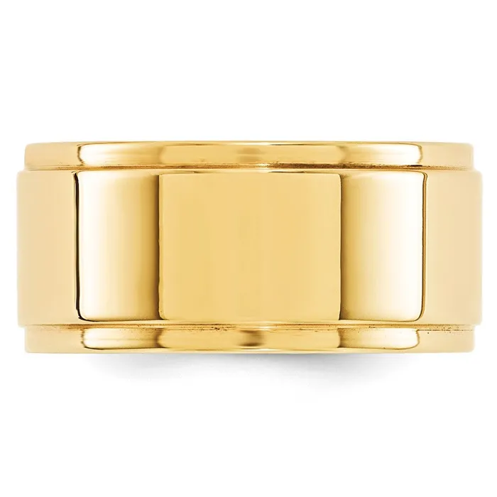 Rings Goldia Solid 10K Yellow Gold 10mm Flat with Step Edge MensWomens Wedding Band Ring Size 7 Rings Goldia Solid 10K Yellow Gold 10mm Flat with Step Edge MensWomens Wedding Band Ring Size 7