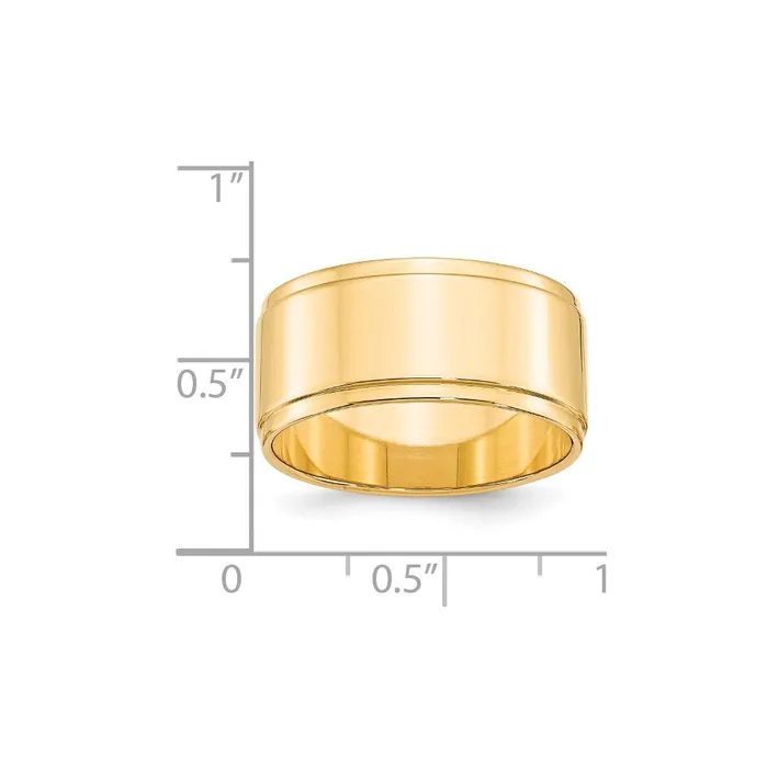 Rings Goldia Solid 10K Yellow Gold 10mm Flat with Step Edge MensWomens Wedding Band Ring Size 7 Rings Goldia Solid 10K Yellow Gold 10mm Flat with Step Edge MensWomens Wedding Band Ring Size 7
