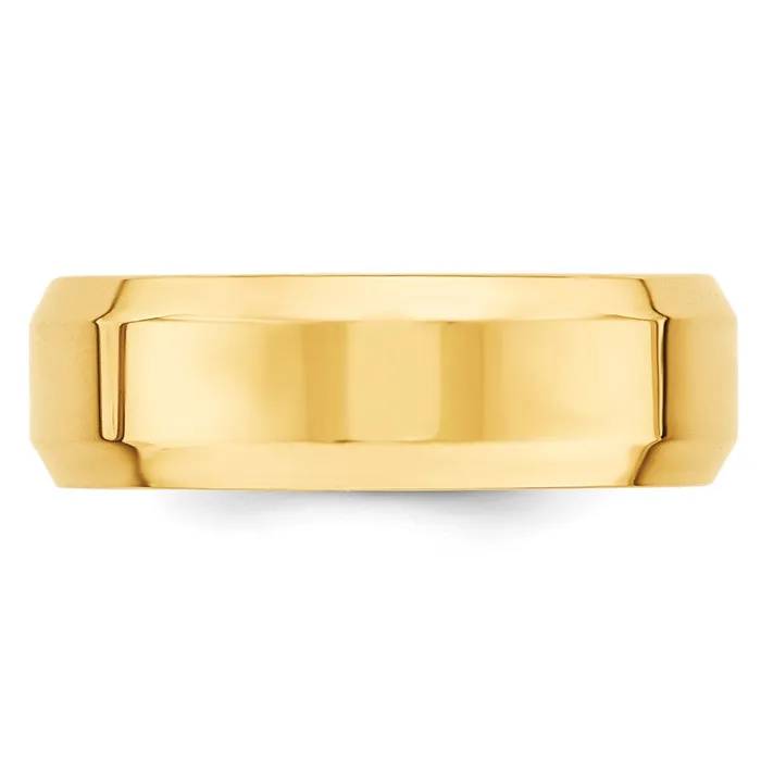 Rings Goldia Solid 10K Yellow Gold 7mm Bevel Edge Comfort Fit MensWomens Wedding Band Ring Size 14 Rings Goldia Solid 10K Yellow Gold 7mm Bevel Edge Comfort Fit MensWomens Wedding Band Ring Size 14