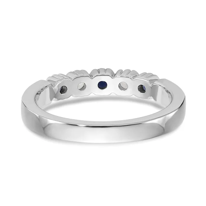 Rings Goldia Solid 14k White Gold Simulated CZ wSimulated Sapphire Band