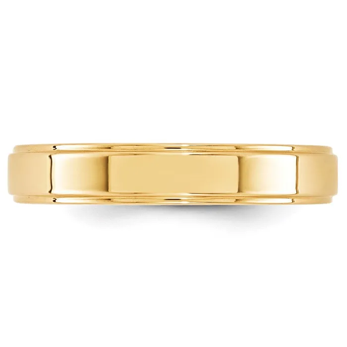 Rings Goldia Solid 14K Yellow Gold 4mm Flat with Step Edge MensWomens Wedding Band Ring Size 4 Rings Goldia Solid 14K Yellow Gold 4mm Flat with Step Edge MensWomens Wedding Band Ring Size 4