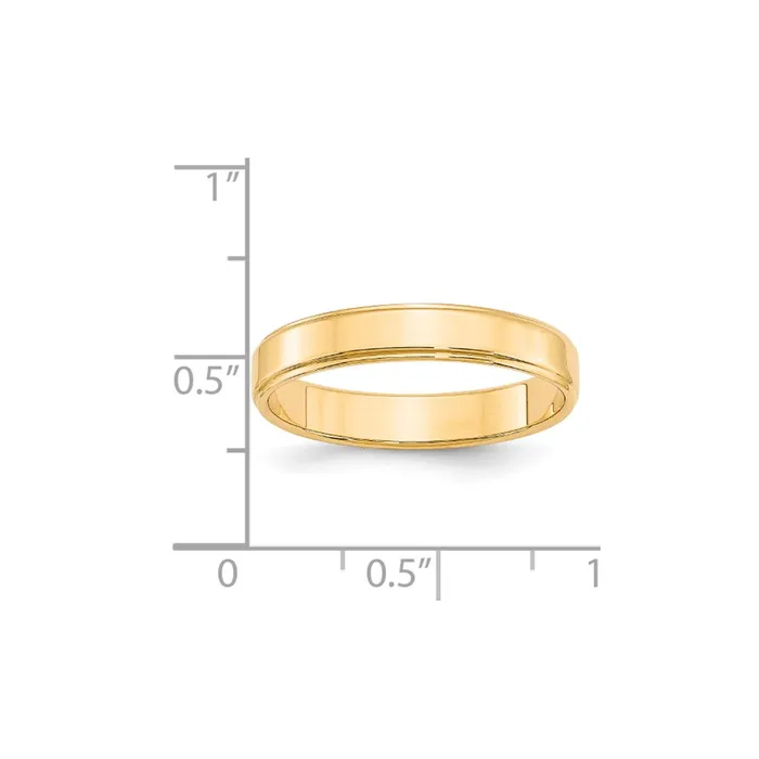 Rings Goldia Solid 14K Yellow Gold 4mm Flat with Step Edge MensWomens Wedding Band Ring Size 4 Rings Goldia Solid 14K Yellow Gold 4mm Flat with Step Edge MensWomens Wedding Band Ring Size 4