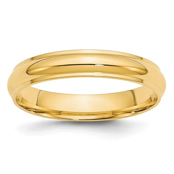 Rings Goldia Solid 14K Yellow Gold 4mm Half Round with Edge MensWomens Wedding Band Ring Size 6