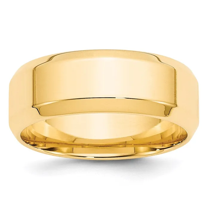 Rings Goldia Solid 14K Yellow Gold 8mm Bevel Edge Comfort Fit MensWomens Wedding Band Ring Size 55 Rings Goldia Solid 14K Yellow Gold 8mm Bevel Edge Comfort Fit MensWomens Wedding Band Ring Size 55