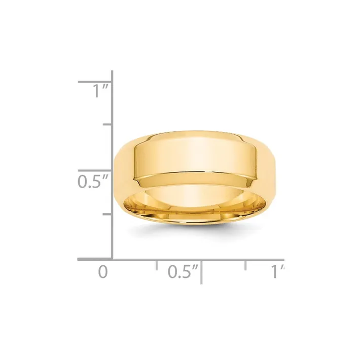Rings Goldia Solid 14K Yellow Gold 8mm Bevel Edge Comfort Fit MensWomens Wedding Band Ring Size 55 Rings Goldia Solid 14K Yellow Gold 8mm Bevel Edge Comfort Fit MensWomens Wedding Band Ring Size 55