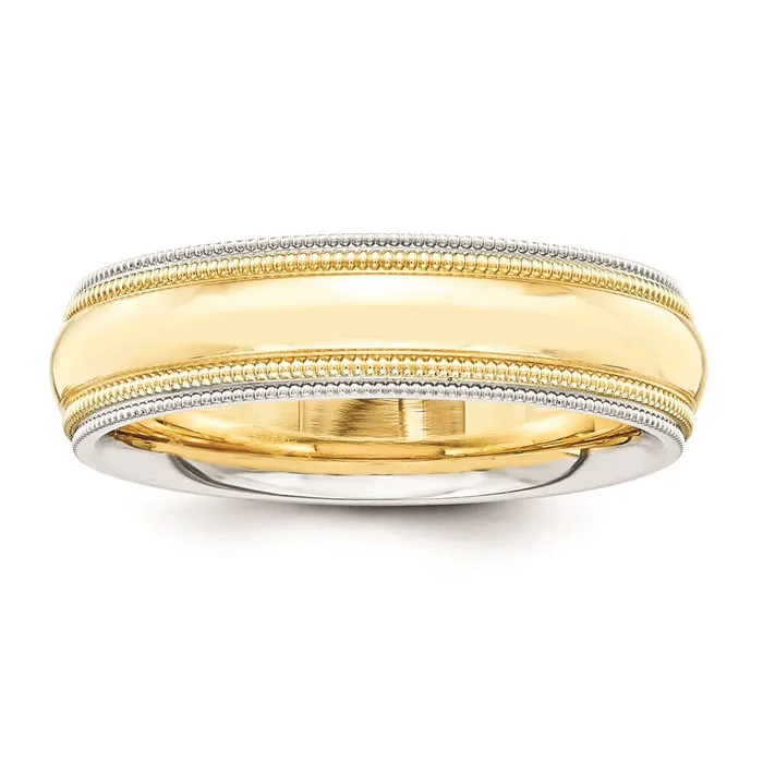 Rings Goldia Solid 14K Yellow Gold TwoTone 5mm MilgrainedEdged Size 7 Wedding MensWomens Wedding Band Ring Rings Goldia Solid 14K Yellow Gold TwoTone 5mm MilgrainedEdged Size 7 Wedding MensWomens Wedding Band Ring