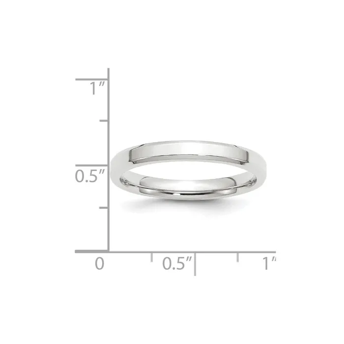 Rings Goldia Solid 18K White Gold 3mm Bevel Edge Comfort Fit MensWomens Wedding Band Ring Size 10 Rings Goldia Solid 18K White Gold 3mm Bevel Edge Comfort Fit MensWomens Wedding Band Ring Size 10