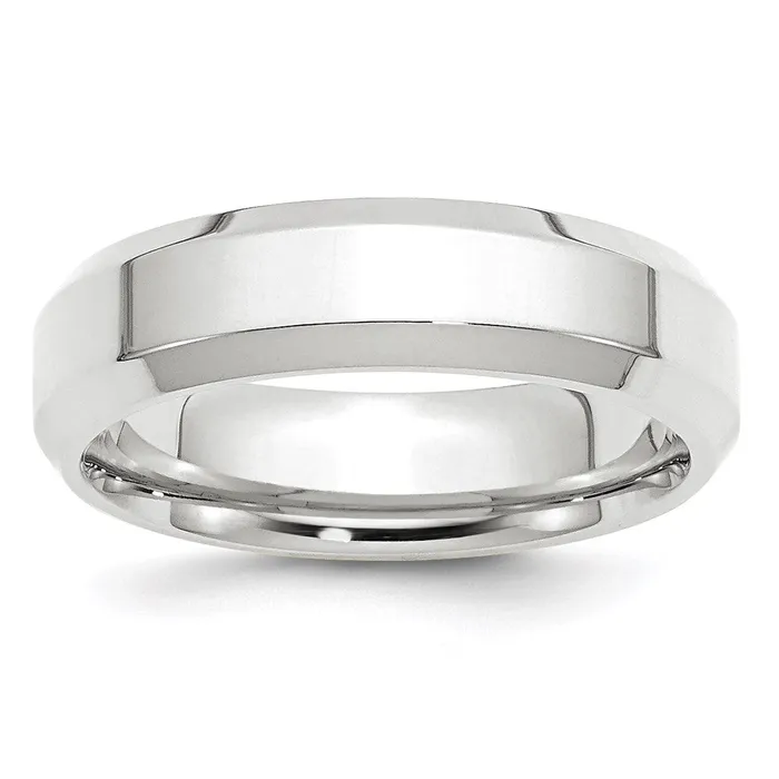 Rings Goldia Solid 18K White Gold 6mm Bevel Edge Comfort Fit MensWomens Wedding Band Ring Size 45 Rings Goldia Solid 18K White Gold 6mm Bevel Edge Comfort Fit MensWomens Wedding Band Ring Size 45