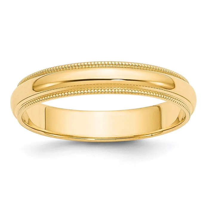 Rings Goldia Solid 18K Yellow Gold 4mm Milgrain HalfRound Wedding MensWomens Wedding Band Ring Size 11 Rings Goldia Solid 18K Yellow Gold 4mm Milgrain HalfRound Wedding MensWomens Wedding Band Ring Size 11