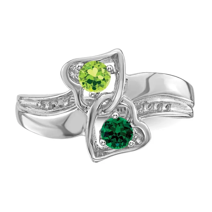 Rings Goldia Sterling Silver Rhodiumplated Imitation and Diamond Couple Ring
