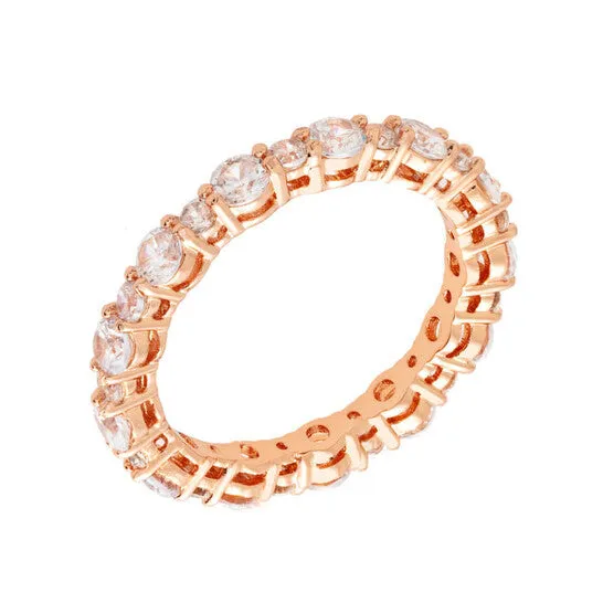 Rings JMS always Original Elegant Confetti Womens 18K Rose Gold Plated CZ Simulated Diamond Stackable Eternity Ring Rings JMS always Original Elegant Confetti Womens 18K Rose Gold Plated CZ Simulated Diamond Stackable Eternity Ring