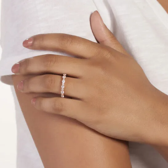 Rings JMS always Original Elegant Confetti Womens 18K Rose Gold Plated CZ Simulated Diamond Stackable Eternity Ring Rings JMS always Original Elegant Confetti Womens 18K Rose Gold Plated CZ Simulated Diamond Stackable Eternity Ring