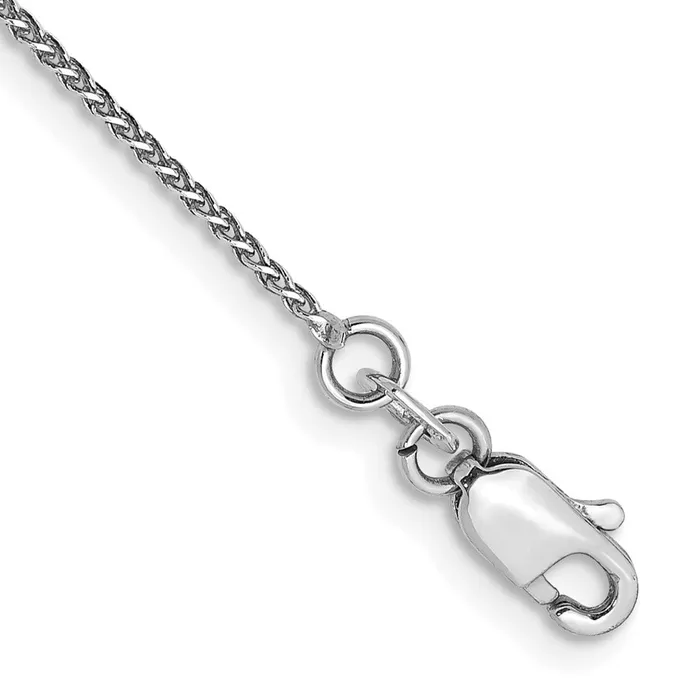 Rings MDS 14K White Gold 9 inch 105mm Diamondcut Spiga with Lobster Clasp Anklet Rings MDS 14K White Gold 9 inch 105mm Diamondcut Spiga with Lobster Clasp Anklet