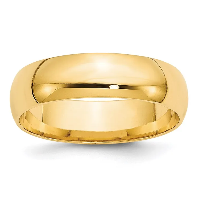 Rings Solid 10K Yellow Gold 6mm Light Weight Comfort Fit MensWomens Wedding Band Ring Size 14 Goldia