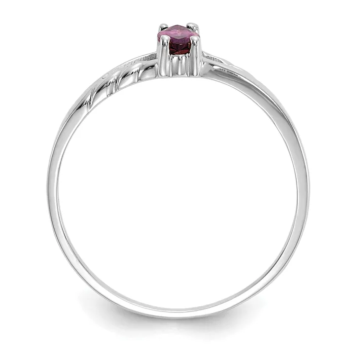 Rings Solid 14k White Gold Rhodolite Simulated Garnet Birthstone Ring Goldia