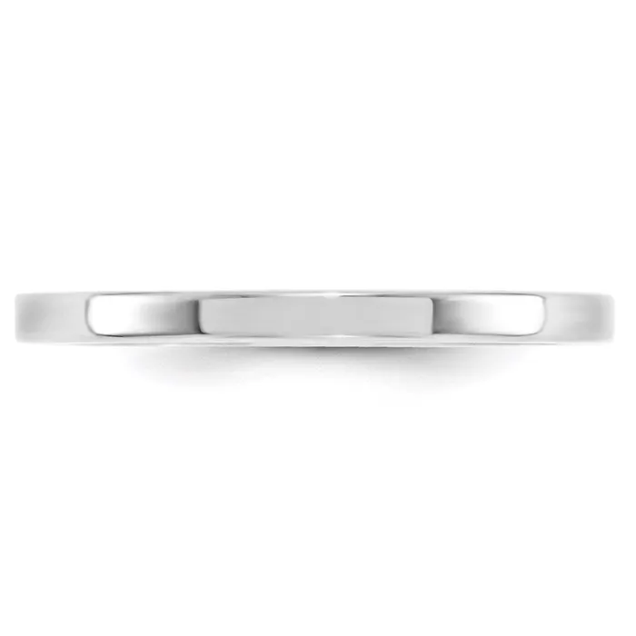 Solid 10K White Gold 2mm Standard Flat Comfort Fit MensWomens Wedding Band Ring Size 14 Goldia Rings