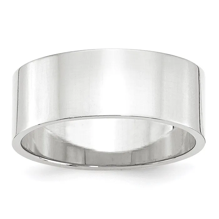 Solid 10K White Gold 8mm Light Weight Flat MensWomens Wedding Band Ring Size 125 Goldia Rings Solid 10K White Gold 8mm Light Weight Flat MensWomens Wedding Band Ring Size 125 Goldia Rings